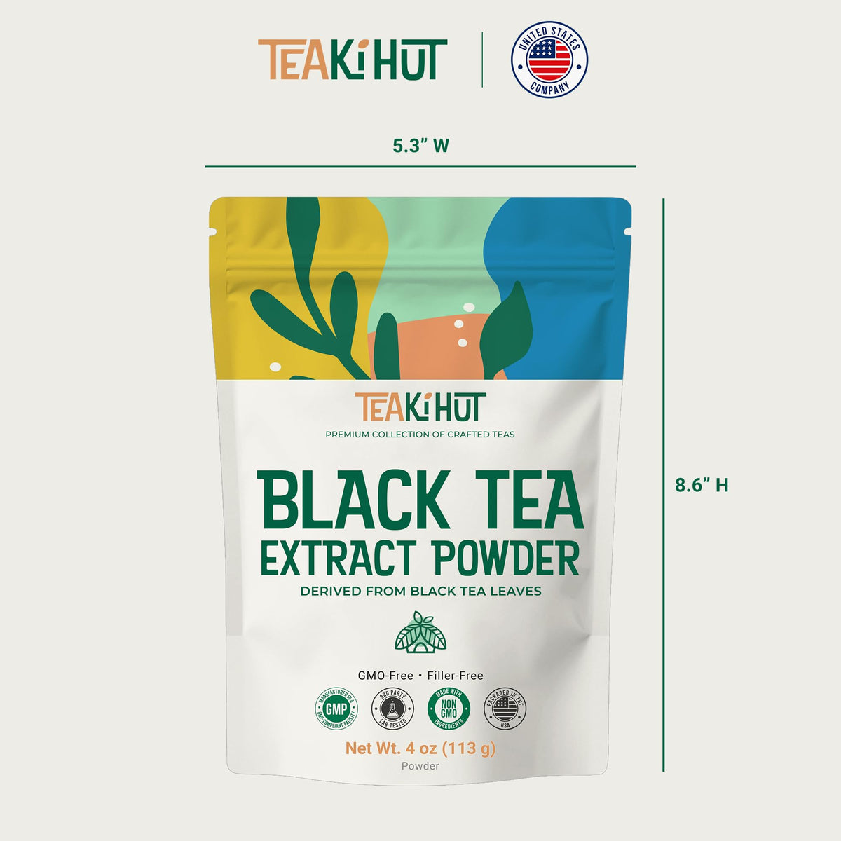TEAki Hut Instant Black Tea Extract Powder, Unsweetened Iced Tea Extract, 4oz