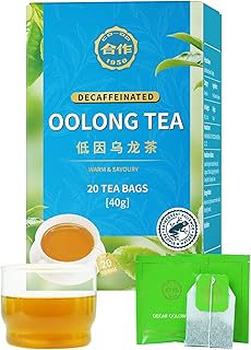 CO-OP 1950 Decaf Oolong Tea Bags, Naturally Decaffeinated Oolong Tea, Smooth Floral Aroma, for Day & Night, Individually Wrapped, 20 Count
