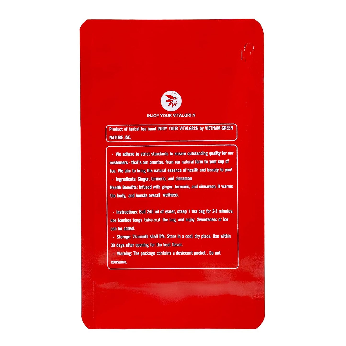 Ginger Turmeric Cinnamon Tea Bags, 55 Count, Bamboo Tong Included, 5.47 oz