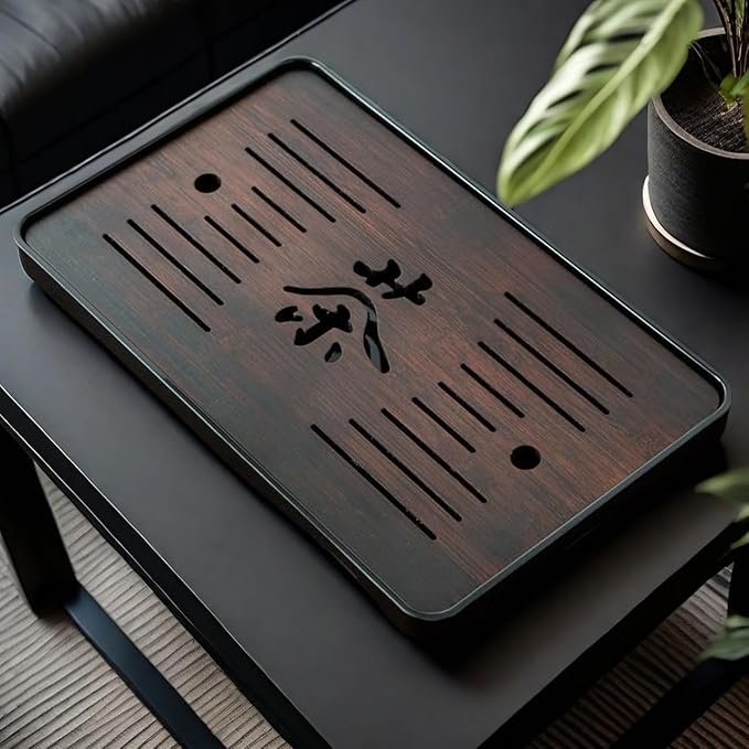 Large 17 Inch Bamboo Chinese Gongfu Tea Ceremony Tray Table Box with Water Storage for Kungfu Kung fu Tea Set