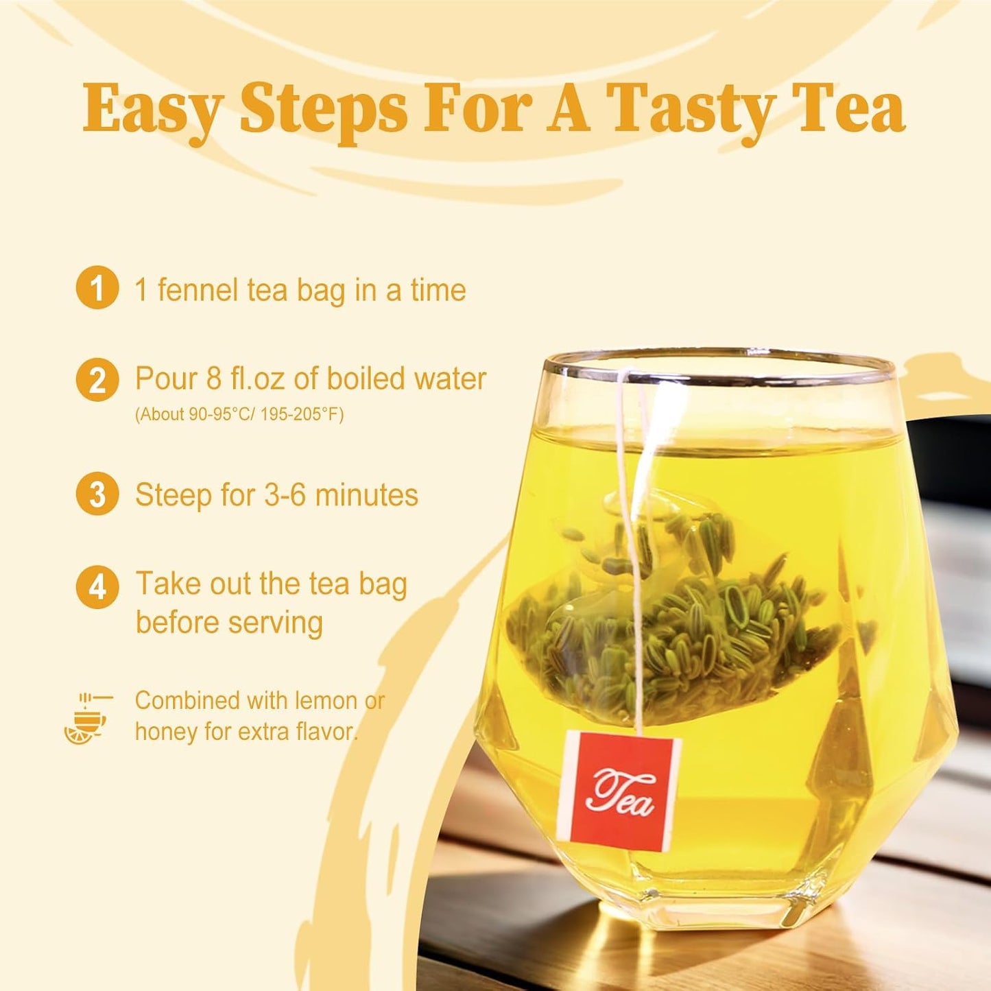 FullChea - Fennel Tea Bags, 30 Count, Whole Fennel Seeds