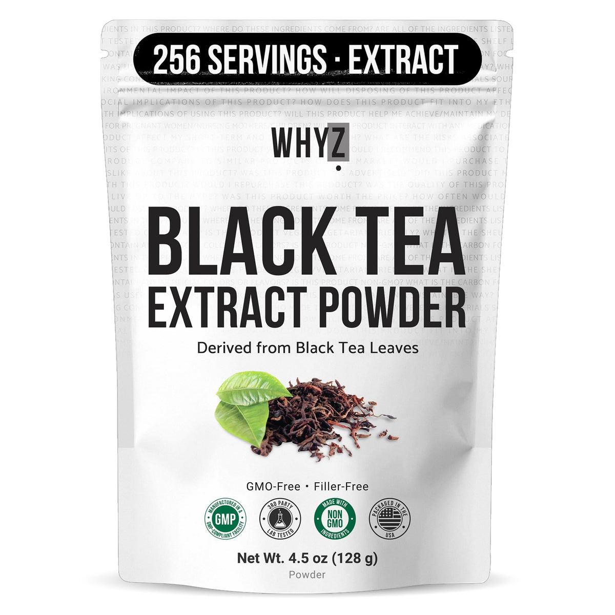 WHYZ Instant Black Tea Extract Powder, Unsweetened Iced Tea Extract, 4.5 oz