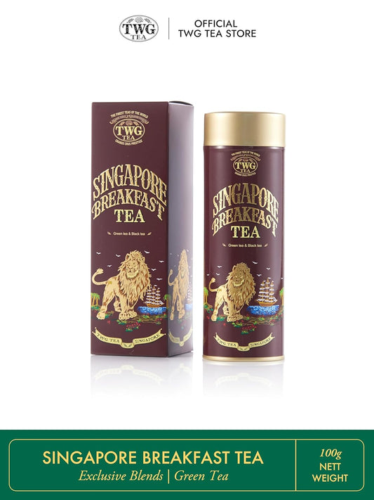 TWG Tea | Singapore Breakfast Tea | Black Tea & Green Tea | Vanilla & Spices | Haute Couture Tin, 100g | Gift Set