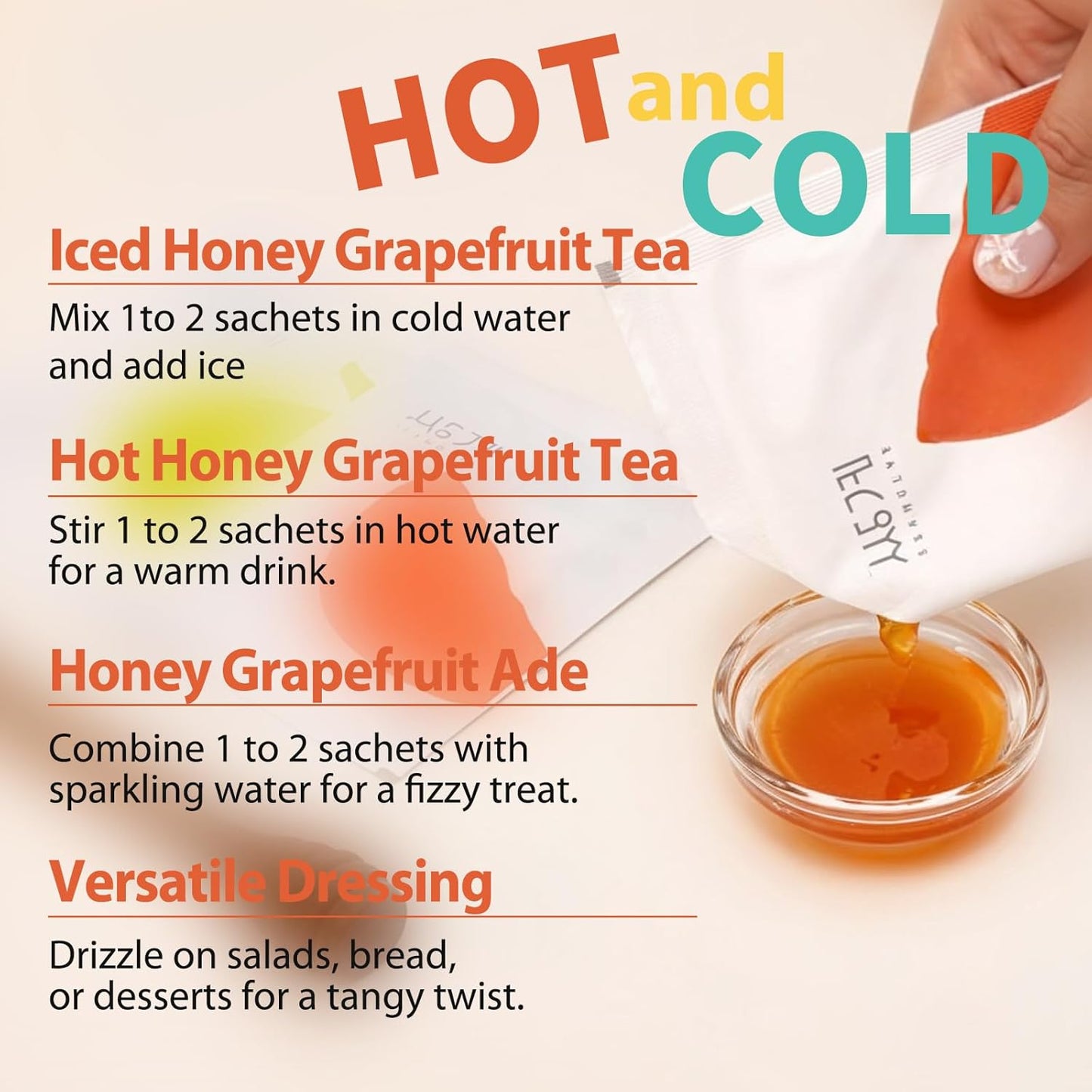 Ssanggye Korean Honey Grapefruit Tea 30g X 25pcs, All Natural Fresh Grapefruit Tea With Honey Marmalade Jam, Sauce For Salad Spread Ade Cocktail Dressing Portable Sachets For On-The-Go Sweet 꿀 자몽차