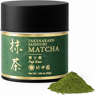TAKENAKAEN SASHICHI Fujikaze Ceremonial Matcha Powder – Premium Japanese Green Tea Blend from Kagoshima, Mie, Aichi and Shizuoka | Rich Umami, Vibrant Color | 30g