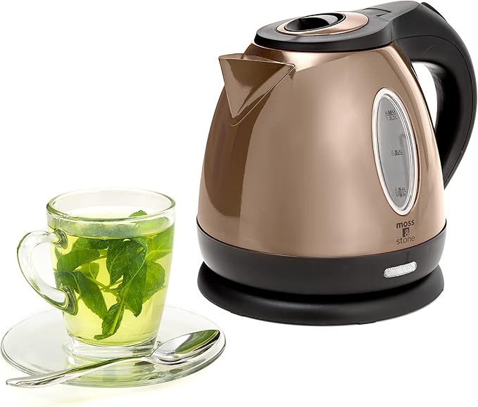 Moss & Stone 1.2L Stainless Steel Small Electric Kettle, Cordless 1500w Fast Boiling Pot