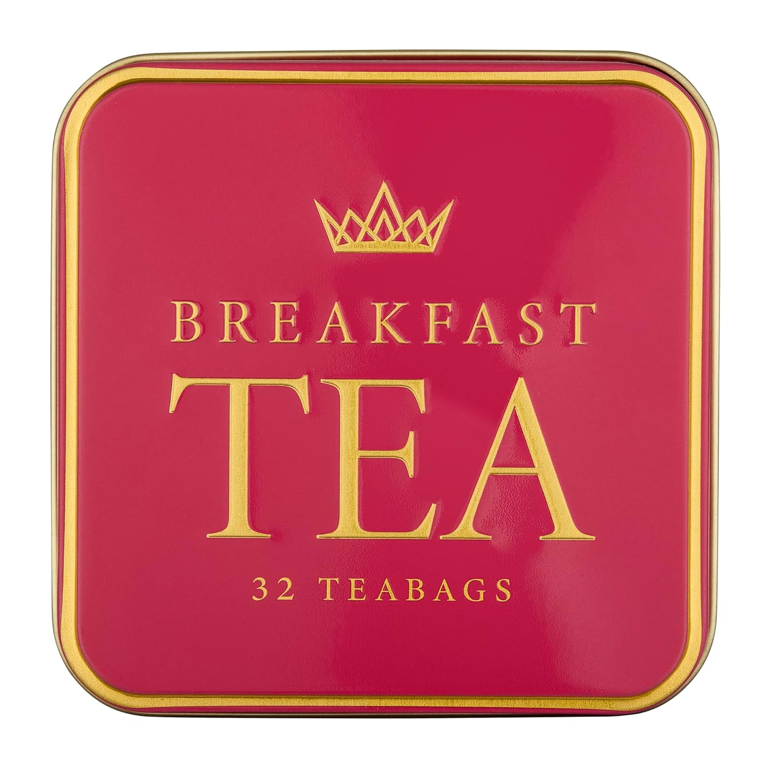 New English Teas Victorian Garden Tea Tin with 32 English Breakfast Teabags – Tapestry Inspired Tin with Decorative Pink Florals