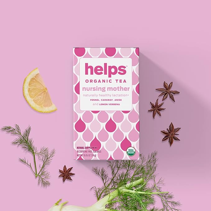 Helps Teas, Helps Nursing Mother Tea, Organic herbal blend of fennel, caraway, anise and lemon verbena that will help you during your breastfeeding