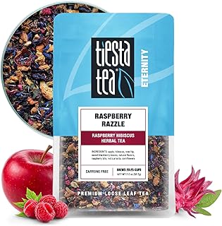 Tiesta Tea - Raspberry Razzle Tea, Loose Leaf, Raspberry Hibiscus Herbal Tea, Premium Caffeine-Free Tea Blend, Make Hot or Iced & Up to 25 Cups, 2 oz Resealable Pouch