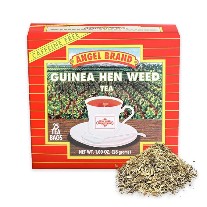 Angel Brand guinea hen weed root tea 25 Tea Bags – blend of Guinea Hen Weed, Lemon Grass, Ginger, & Orange Peel