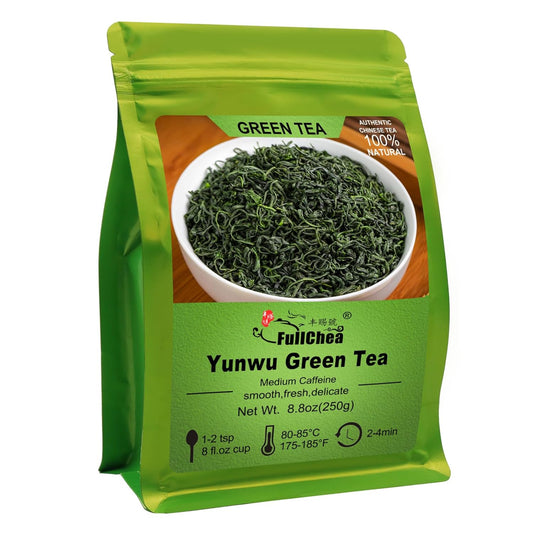 FullChea - Maojian - Chinese Yunwu Green Tea - Green Tea Loose Leaf - Mao Jian Tea - Refreshing Brisk - Improve Focus (8.8oz / 250g)