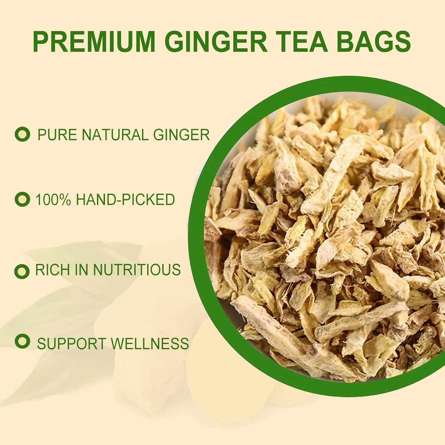 Jarteela - Ginger Tea Bags, 80 Ct, Ginger Root Teabags | Ginger root with warm, spicy notes. Supports gentle digestion and helps maintain healthy-looking skin. Caffeine-free, Non-GMO