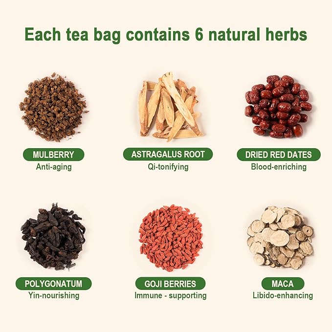 MAX FOODIE Life Resilience Tea, Rose Black Goji Berry Blend, 7 Count Tea Bags, Natural Herbal Energy Tea for Hot Brewing - 7 tea bags (70g, 10g/bag)