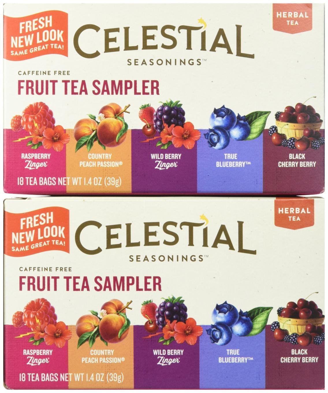 Celestial Seasonings Fruit Tea Sampler Tea Bags, 18 ct, 2 pk