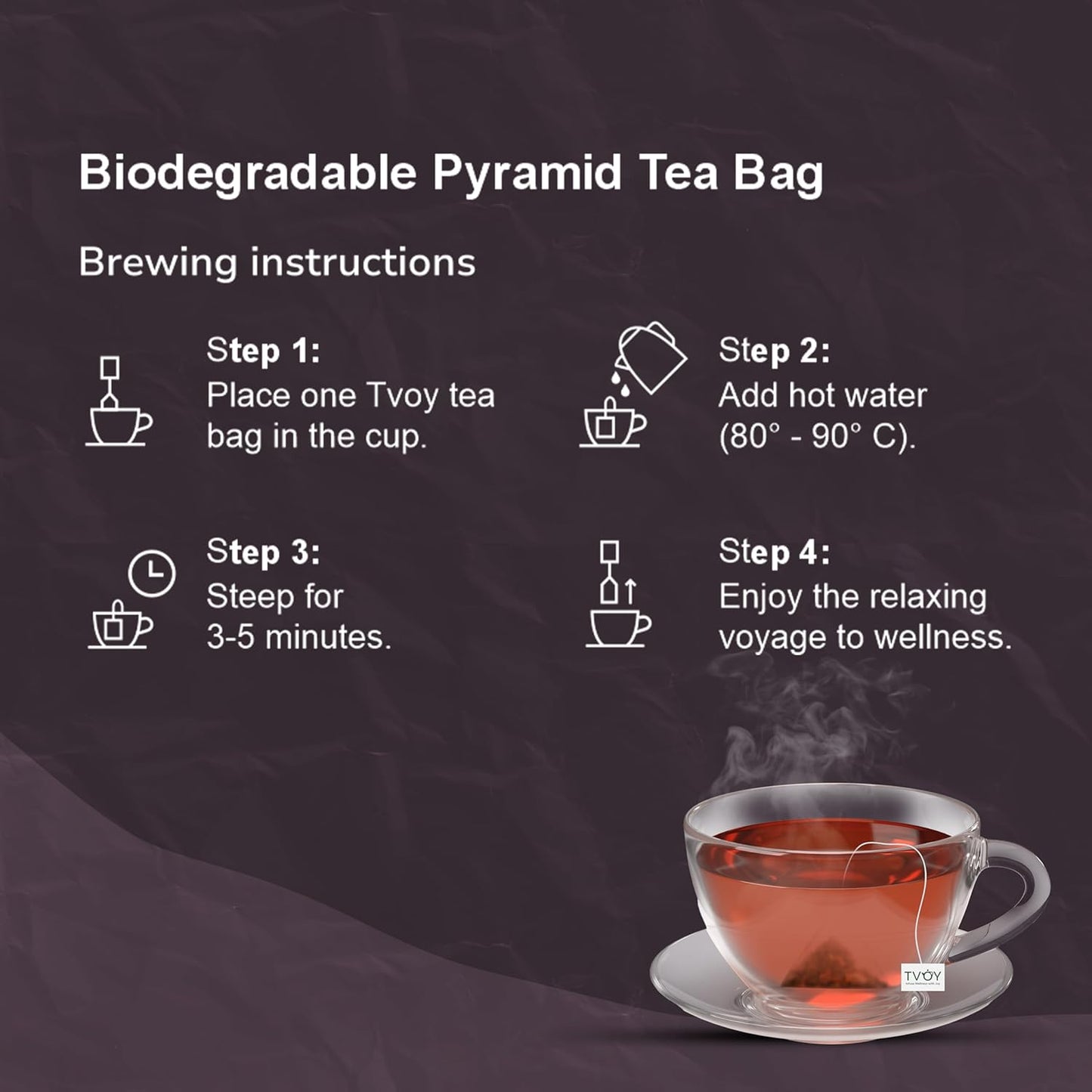 Tvoy Wild Berry Black Tea Bags – Premium Black Tea with Fruity Wild Berry Flavor – Plant-Based PLA Tea Bags – 40 Individually Wrapped Bags – Smooth & Aromatic Tea