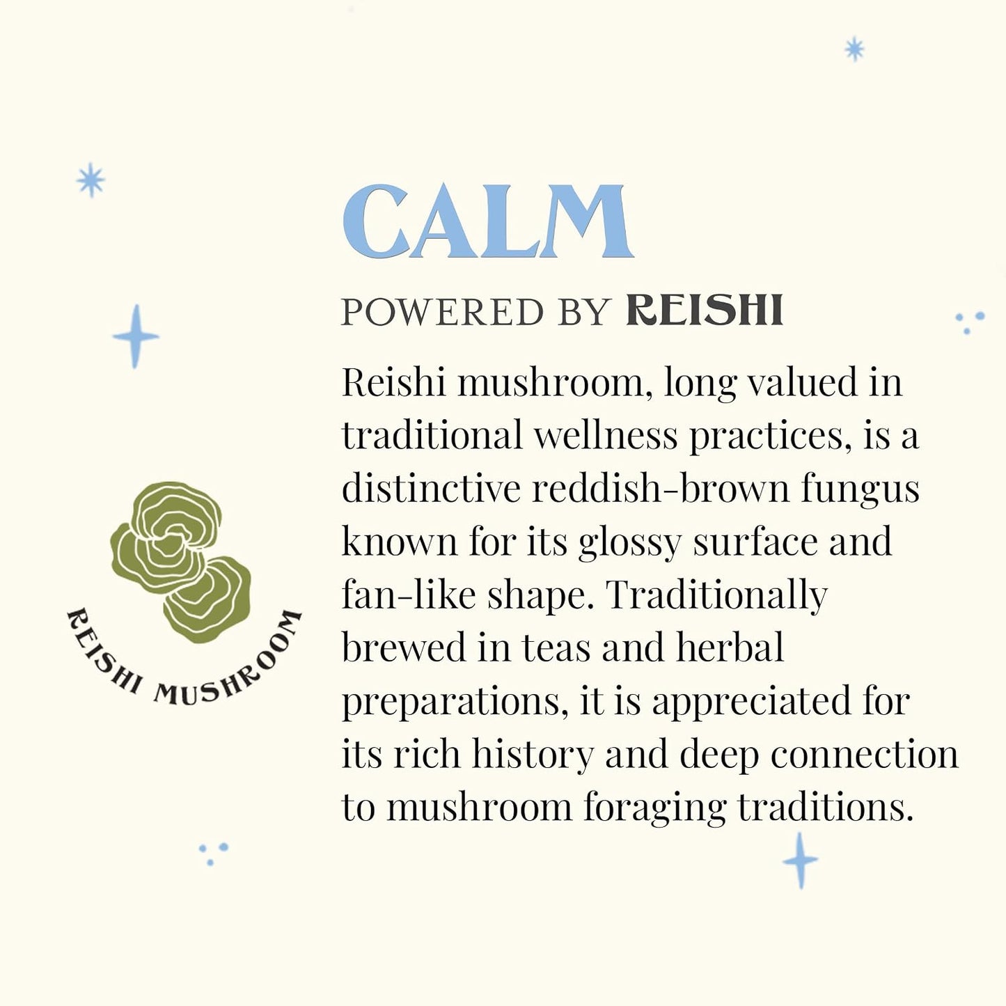 The Republic of Tea SuperShroom Organic Calm Herbal Tea, 36 Count | Caffeine Free. Suitable for day or evening sipping. Notes of cocoa, roasted root and earthy mushroom.