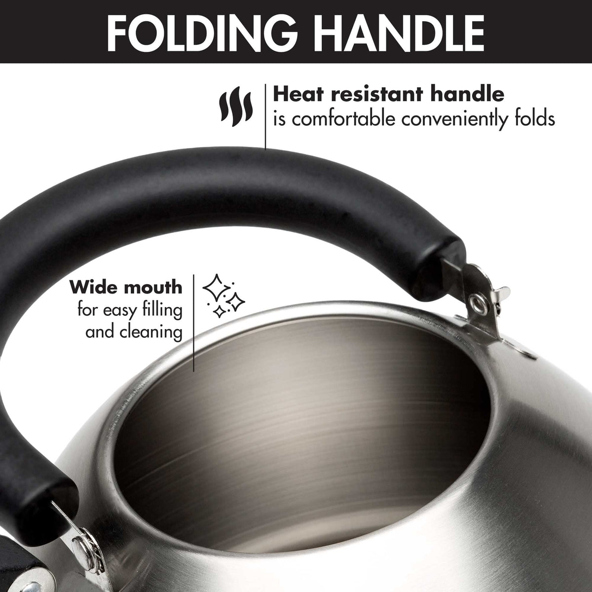 Primula Stewart Whistling Tea Kettle for Stovetop, Stainless Steel Stove Top Kettle with Fast Boil Whistling Spout and Cool