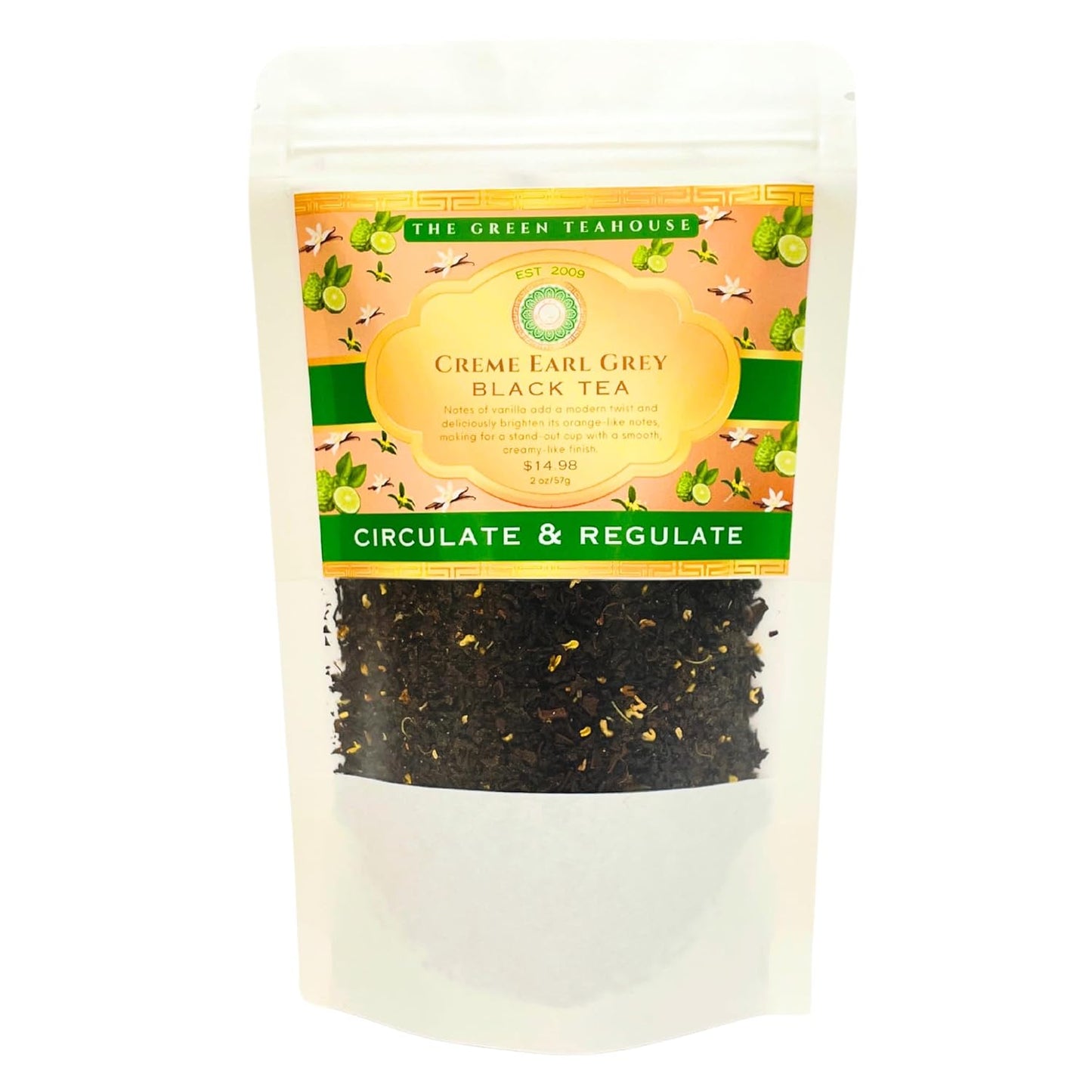 ORGANIC Earl Grey Loose-Leaf English Black Tea, 2oz, Naturally delicious, robust bergamont flavor.