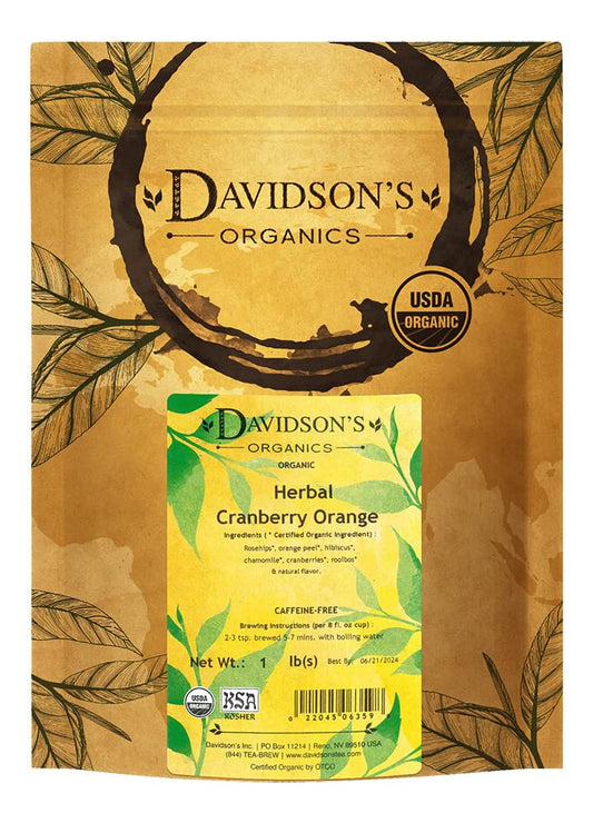 Davidson's Tea Bulk, Herbal Cranberry Orange, 16 Ounce