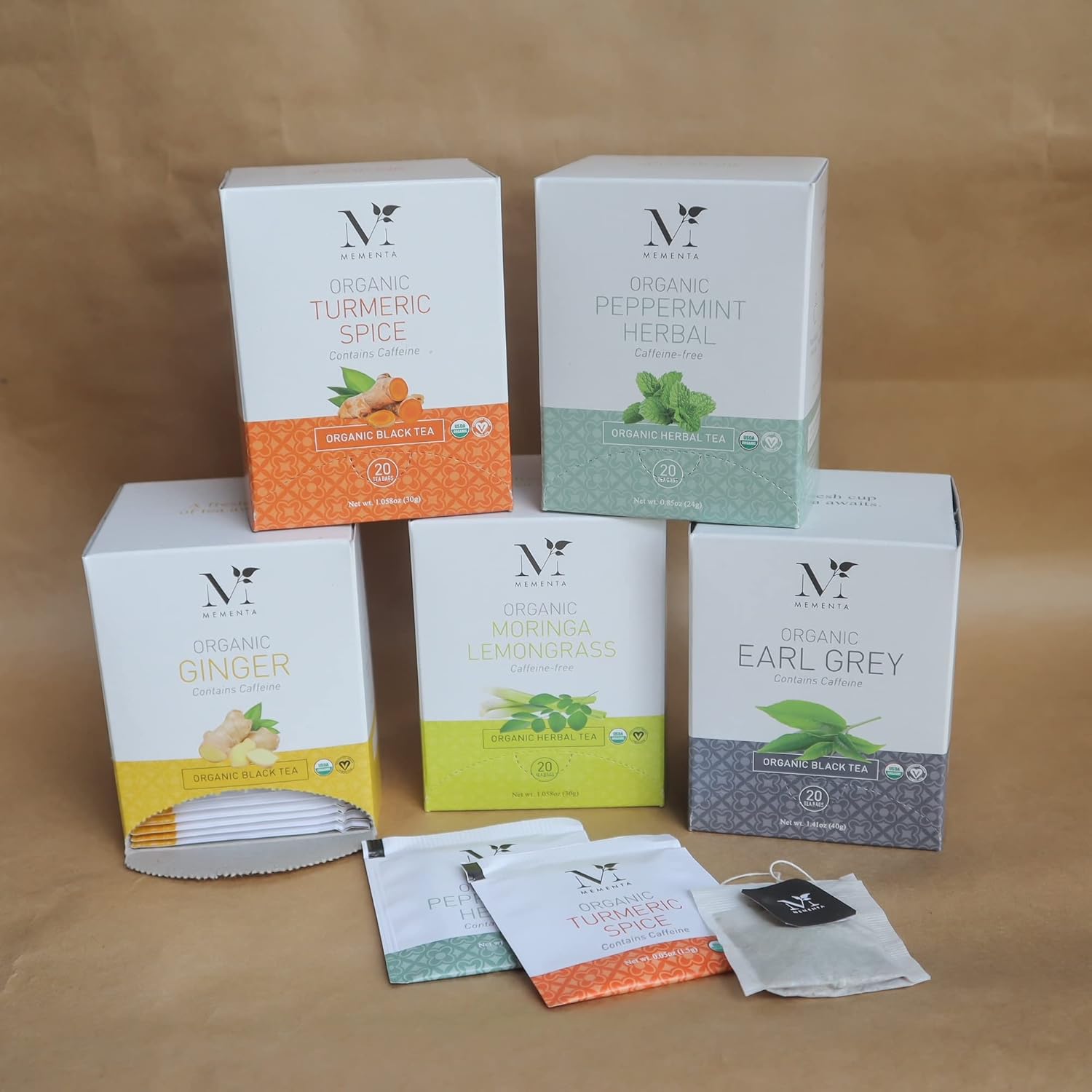 Mementa Inc Organic Earl Grey Tea - 20 Individually Wrapped Earl Grey Tea Bags Per Box, Pack of 6 - Premium Quality, Certified Organic Ingredients for a Refreshing Experience