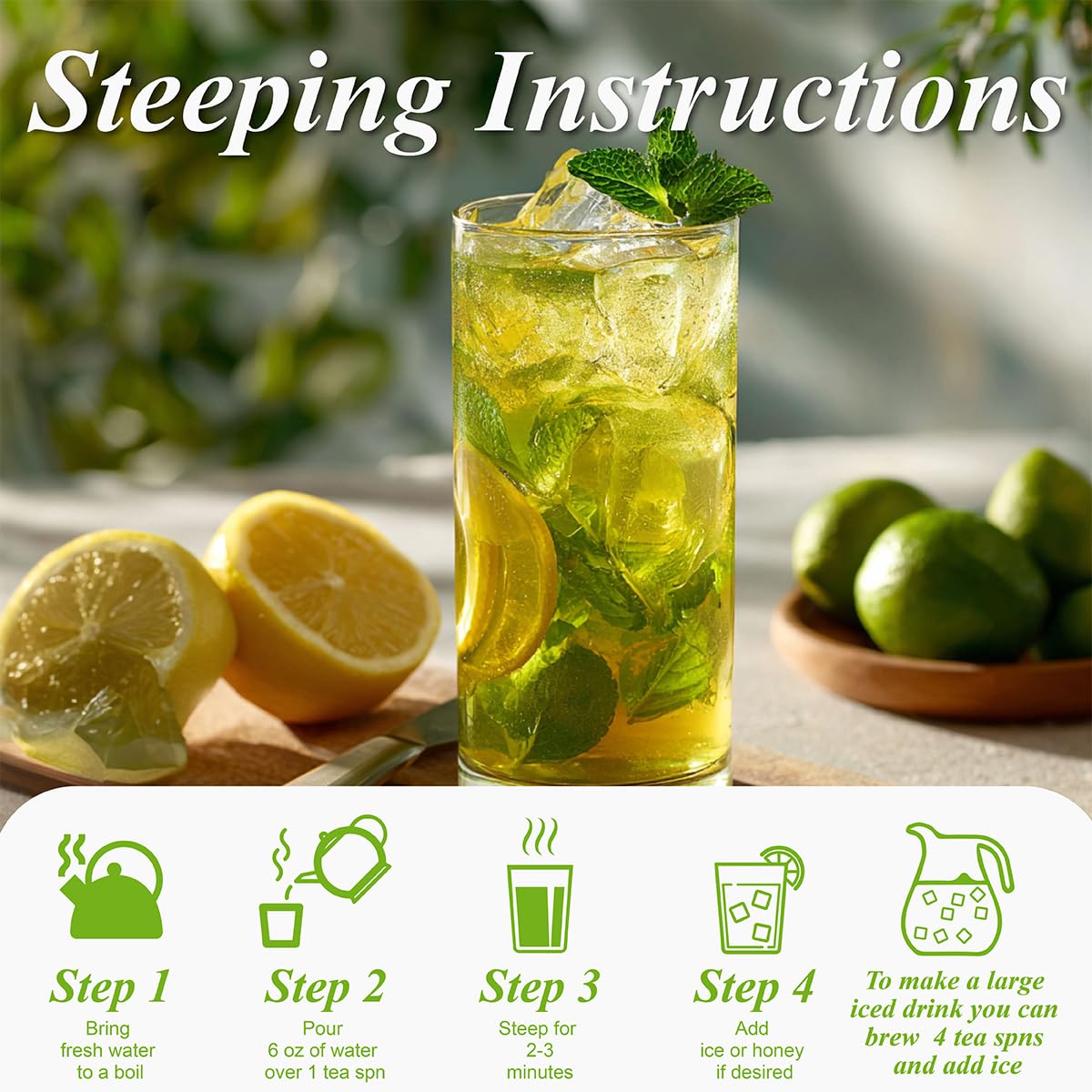 WT WEETEE Green Tea Loose Leaf 8oz, 110+ Cups Premium, Fresh &amp; No Bitter | Spring Harvest High Mountain Green Loose Leaves Tea, Chestnut &amp; Bean Aroma, Sweet Aftertaste, Daily Sipping &amp; Mindful Rituals