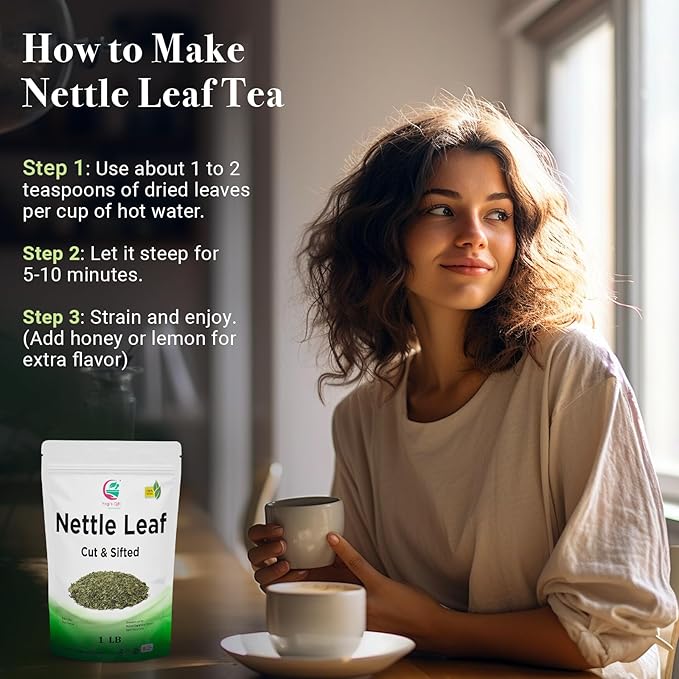 Stinging Nettle Leaves Dried 1 Lb | Cut and Sifted | Loose Nettle Leaf Herb Bulk | Non- Gmo, Ethically sourced | By Yogi's Gift®