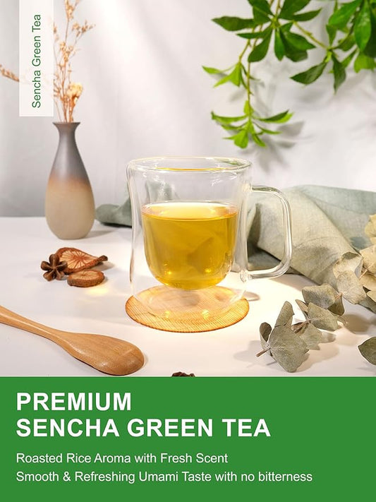 TeeLux Sencha Tea Bags, Premium Sencha Green Tea, Refreshing & Smooth Flavor, Iced & Hot Tea, 100 Count