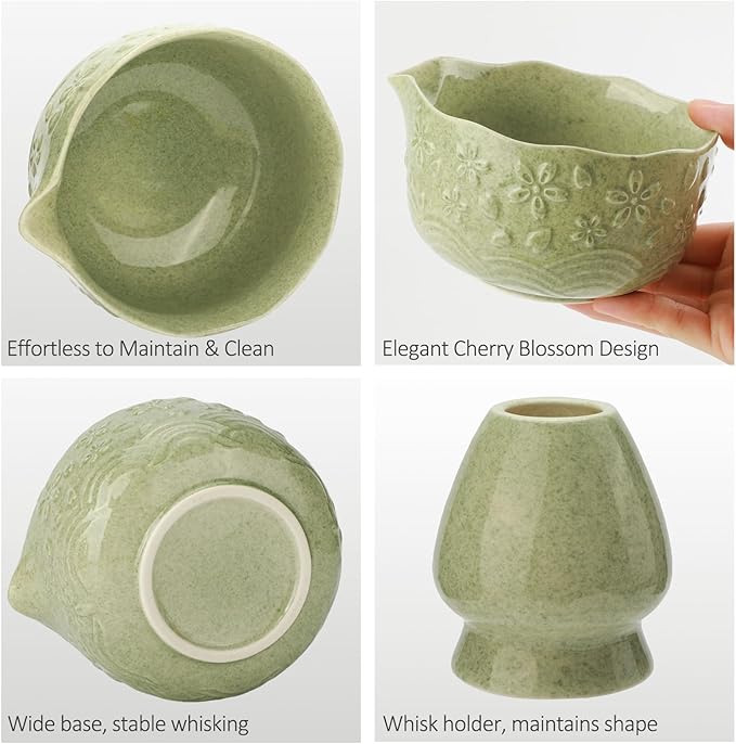 Matcha Whisk Set, 8 Pcs Matcha Kit with Ceramic Japanese Matcha Bowl & Accessories Kit for Traditional Tea Ceremony