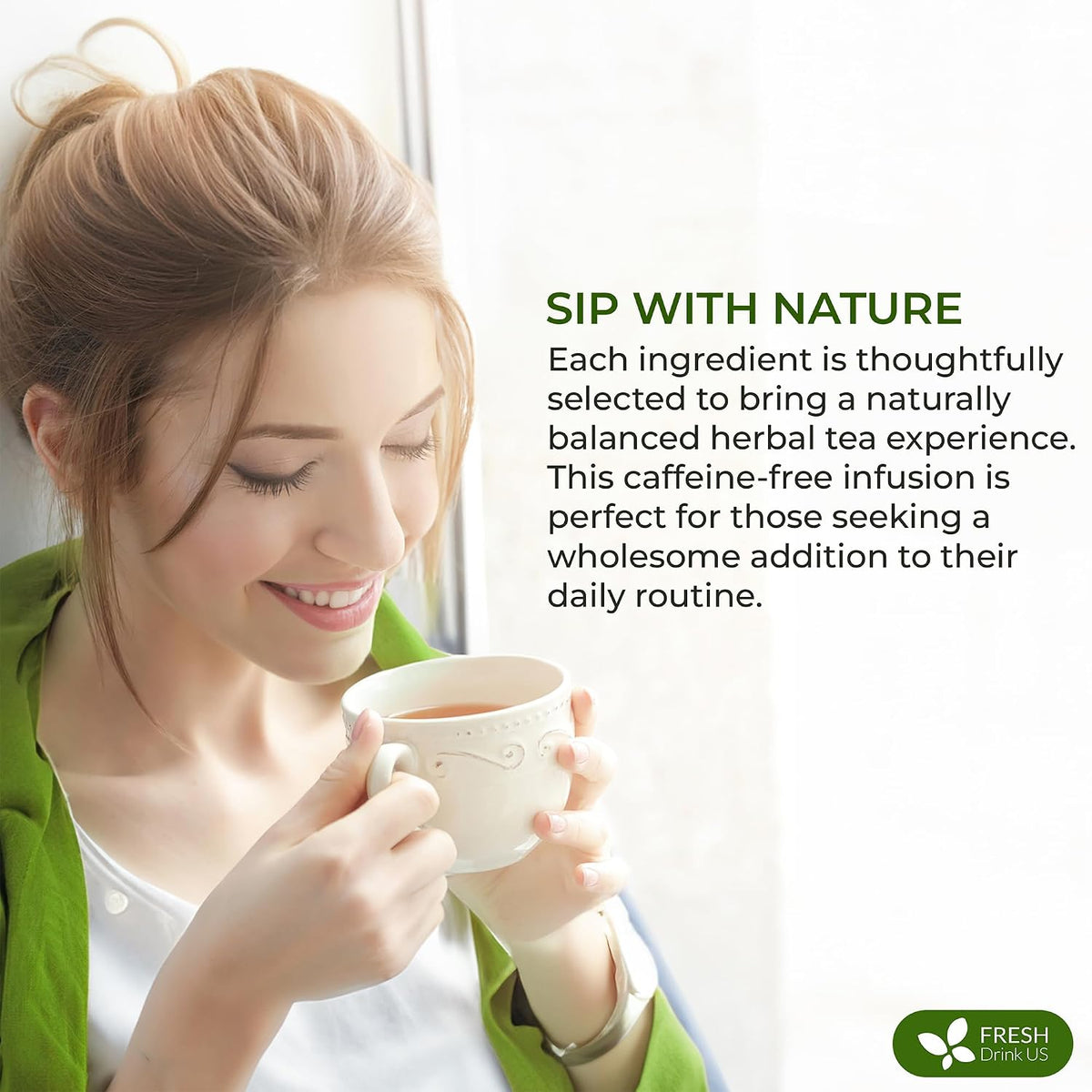 FreshDrinkUS, Premium 75 Tea Bags Glucose Functional Tea – Herbal Blend with Gymnema, Cinnamon, Bitter Melon, Tulsi &amp; More –– Caffeine-Free. Sugar-Free. Gluten-Free. Vegan