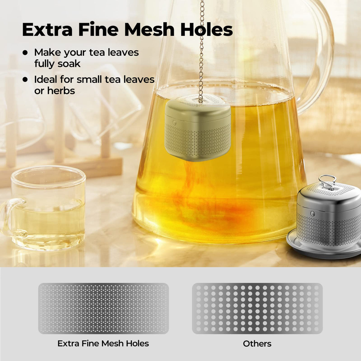 Reinmoson 2 Pack 304 Stainless Steel Tea Infuser for Loose Leaf Tea