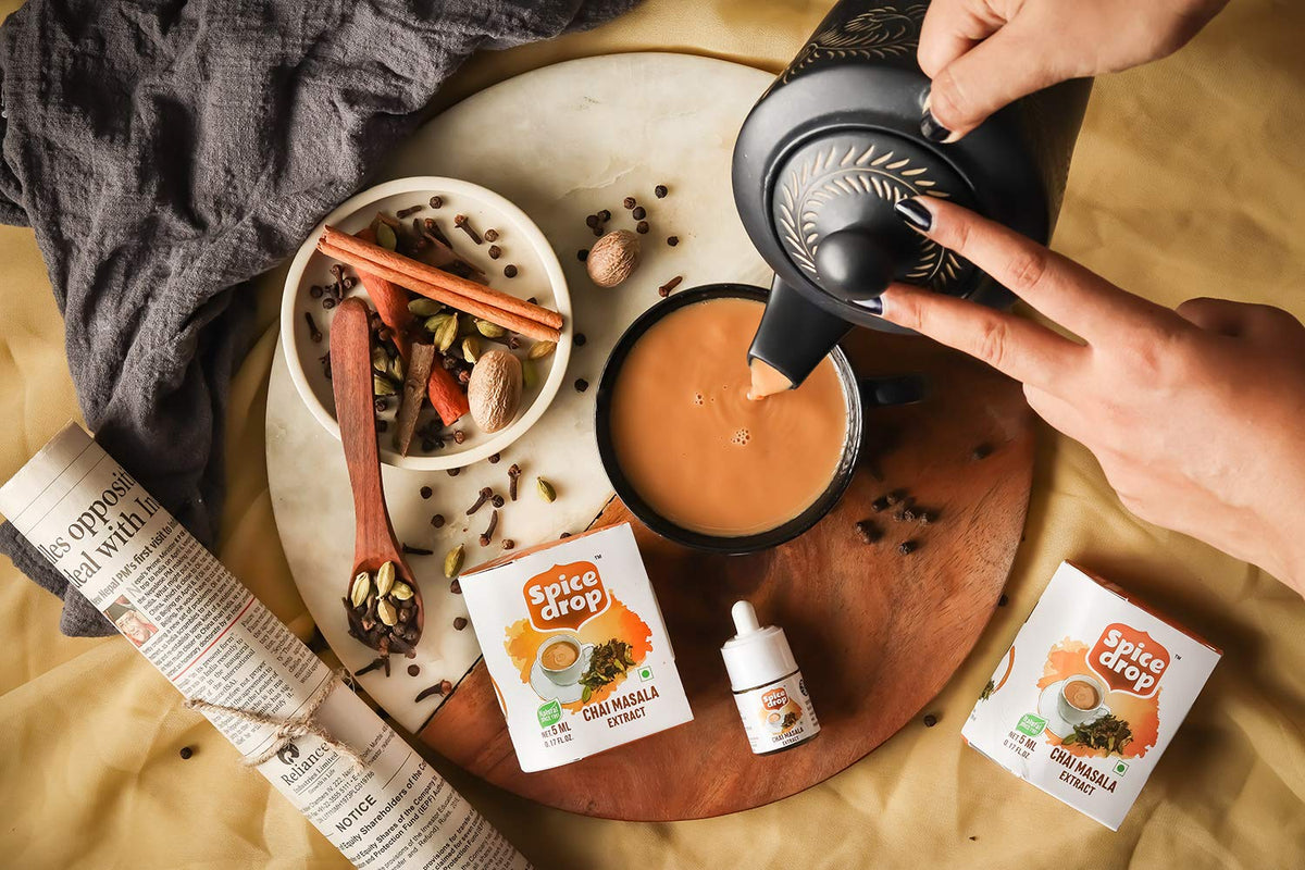 Spice Drop Chai Masala Extract - Tea, Coffee, Latte - Premium Quality & Rich Aroma, Authentic Indian Spices Blend Extract