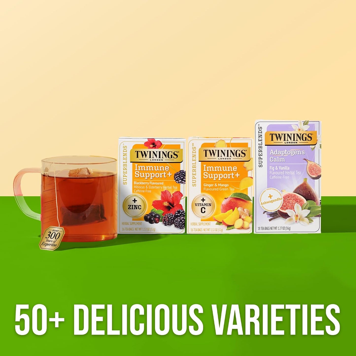 Twinings Immune Support+ Zinc Blackberry Herbal Tea Bags, 16 CT (1 Pack)