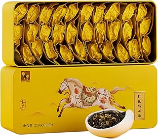BAMATEA Osmanthus Oolong Tea Loose Leaf - 30 individua Bags - Chinese Loose Leaf Oolong Tea from Anxi High Mountain 210g(7.41oz)