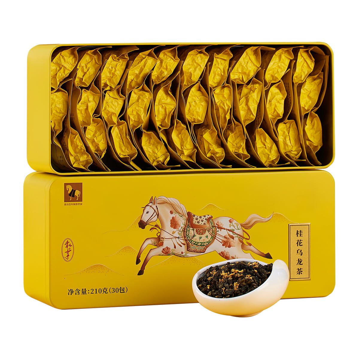 BAMATEA Osmanthus Oolong Tea Loose Leaf - 30 individua Bags - Chinese Loose Leaf Oolong Tea from Anxi High Mountain 210g(7.41oz)