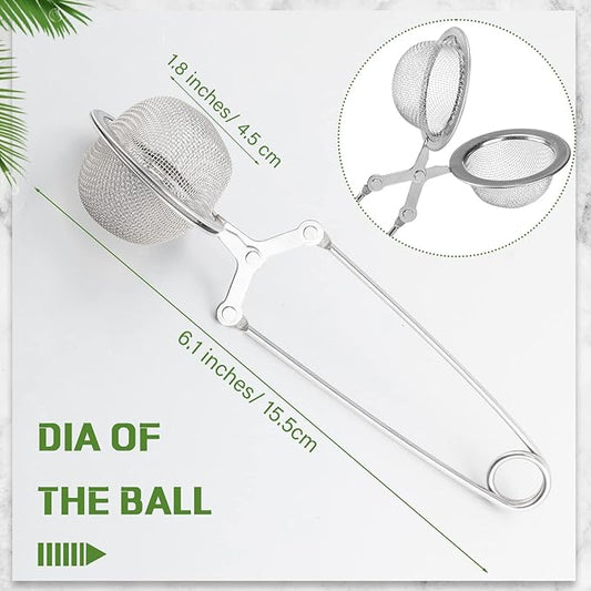 Yinder Loose Leaf Tea Infuser Stainless Steel Mesh Snap Tea Ball Strainers with Handle Metal(Silver)