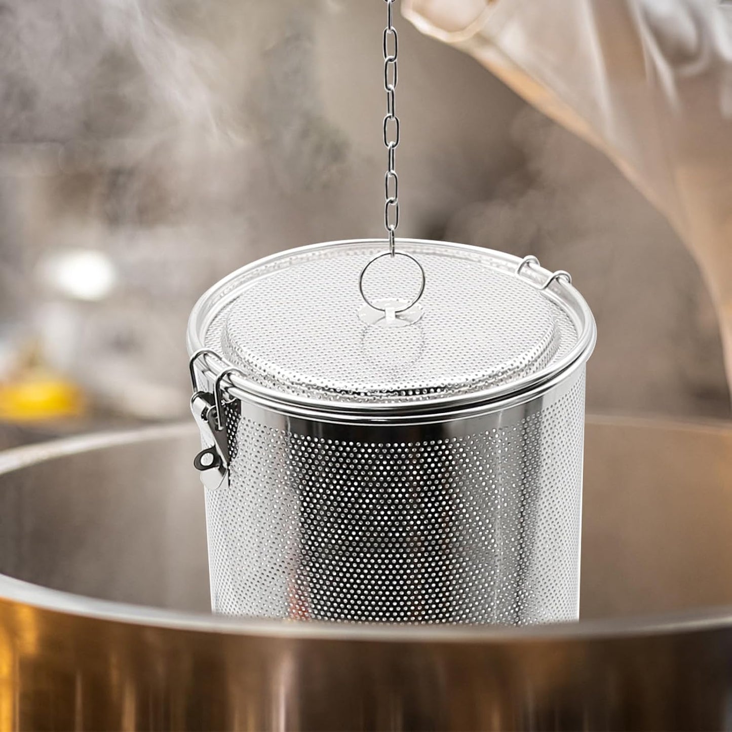 Tea Infuser, Stainless Steel Seasoning Strainer Tea Ball Filter Soup Seasonings Seperation Basket Spice Filter Tea Sieve for Home Restaurant Kitchen (5.11 x 5.7 inch)