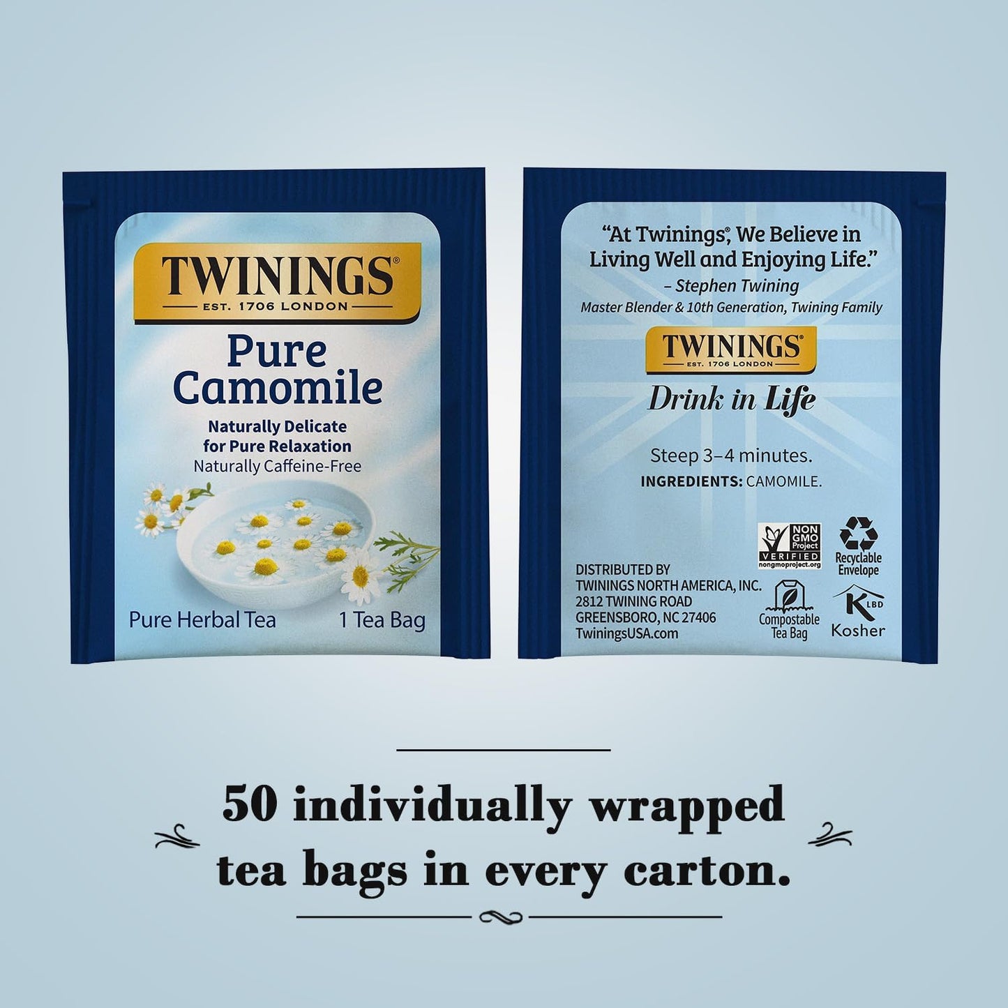 Twinings Bedtime Tea Variety 2-Pack Pure Camomile Teabags and Superblends, Cinnamon & Vanilla + Melatonin Tea, Naturally Caffeine-Free