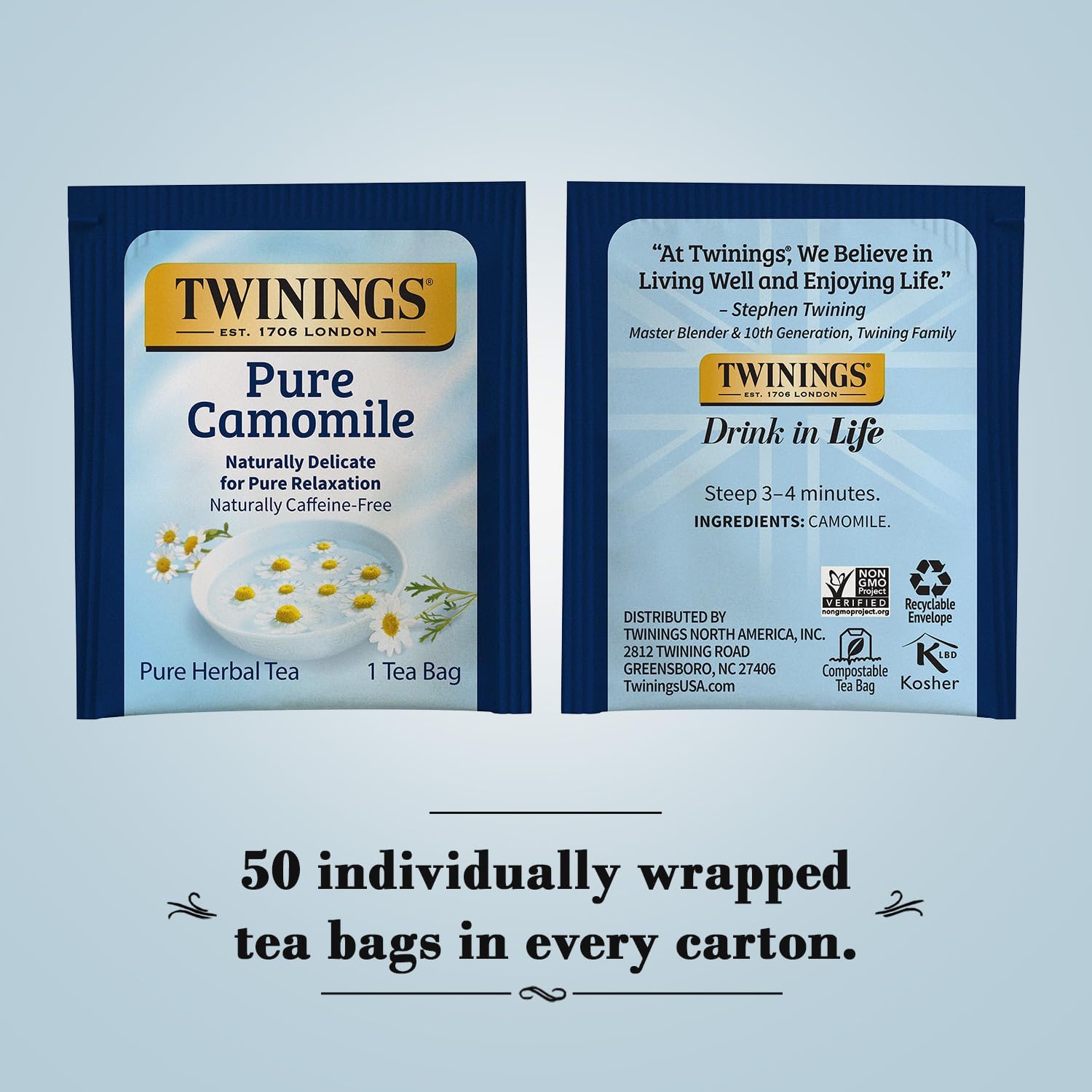 Twinings Bedtime Tea Variety 2-Pack Pure Camomile Teabags and Superblends, Cinnamon & Vanilla + Melatonin Tea, Naturally Caffeine-Free