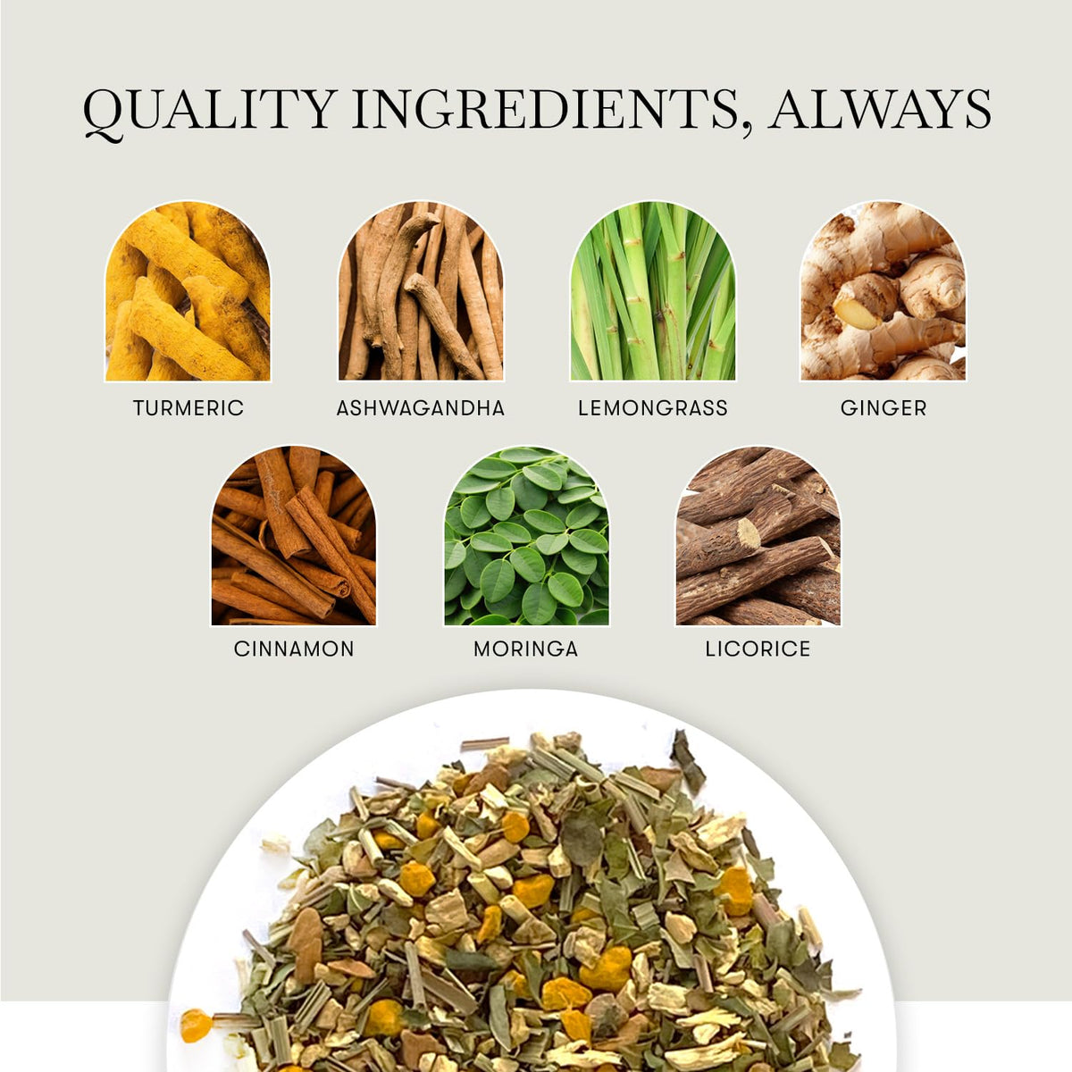 Luxmi Estates Ashwagandha Turmeric | Organic Adaptogen Tea | Stress Relief &amp; Immunity Support | 50 Biodegradable Tea Bags | 100g/3.52oz