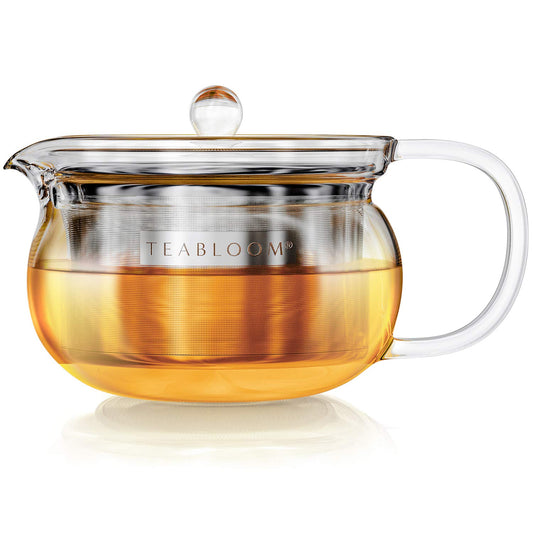 Teabloom Kyoto 2-in-1 Tea Kettle and Tea Maker – Glass Teapot with Removable Loose Tea Filter – Tea Connoisseur's Choice