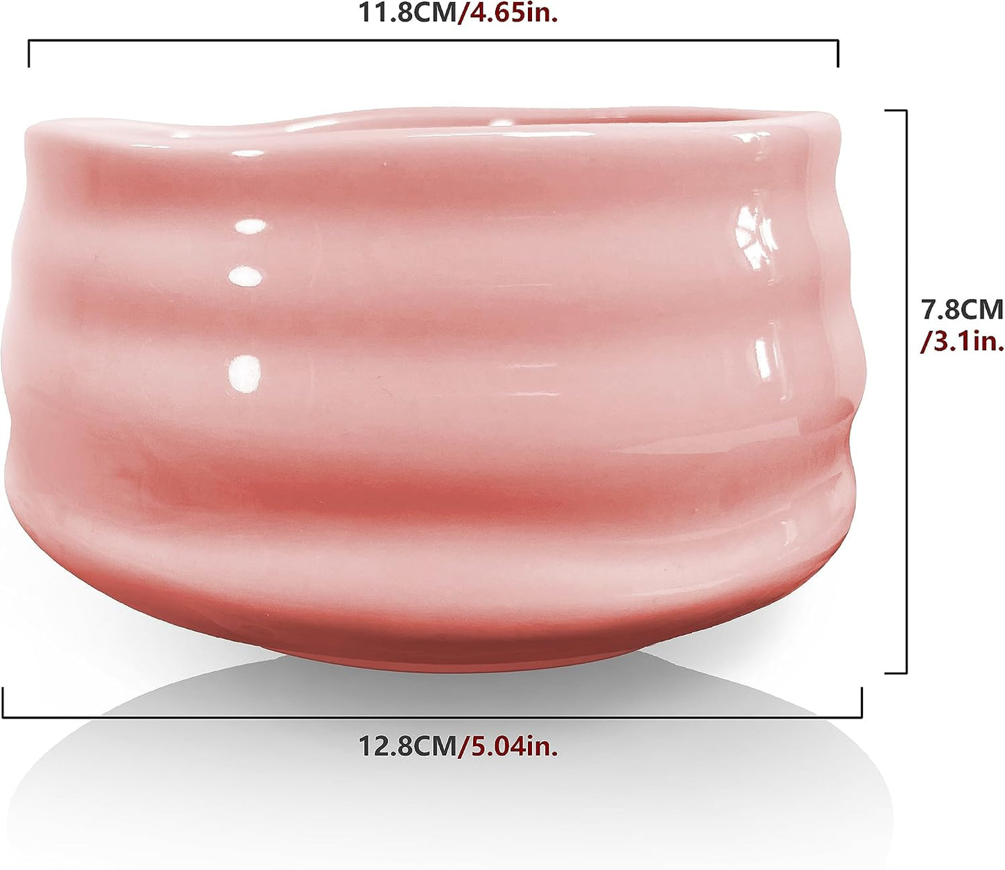 AIYICIII Ceramic Matcha Bowl Handmade Chawan 500ml (Pink) | Handmade ceramic with smooth glaze, traditional chawan shape, ideal for matcha ceremony, tea rituals and daily use