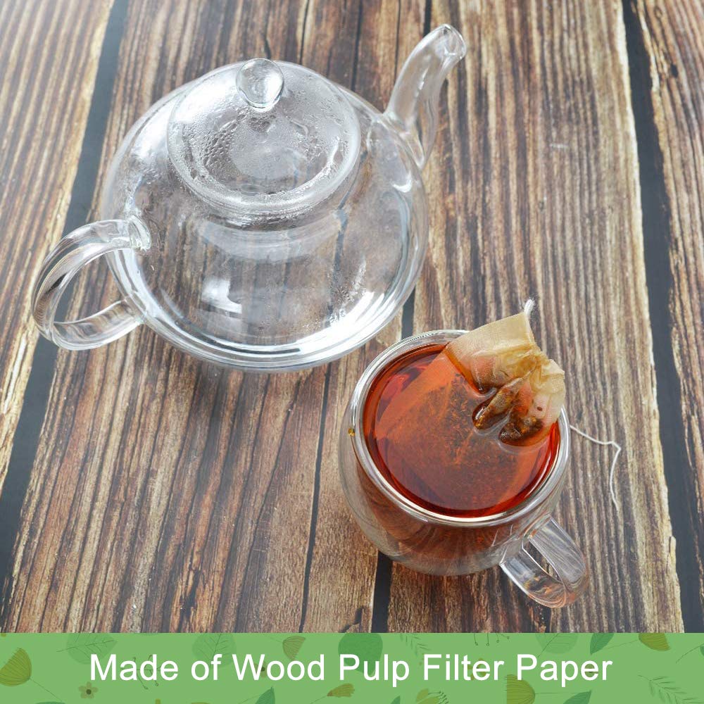 Numola Unbleached Tea Filter Bags with Disposable Drawstring, Tea Bags Empty, Wood Pulp Filter Paper Organic Tea Infuser Bag