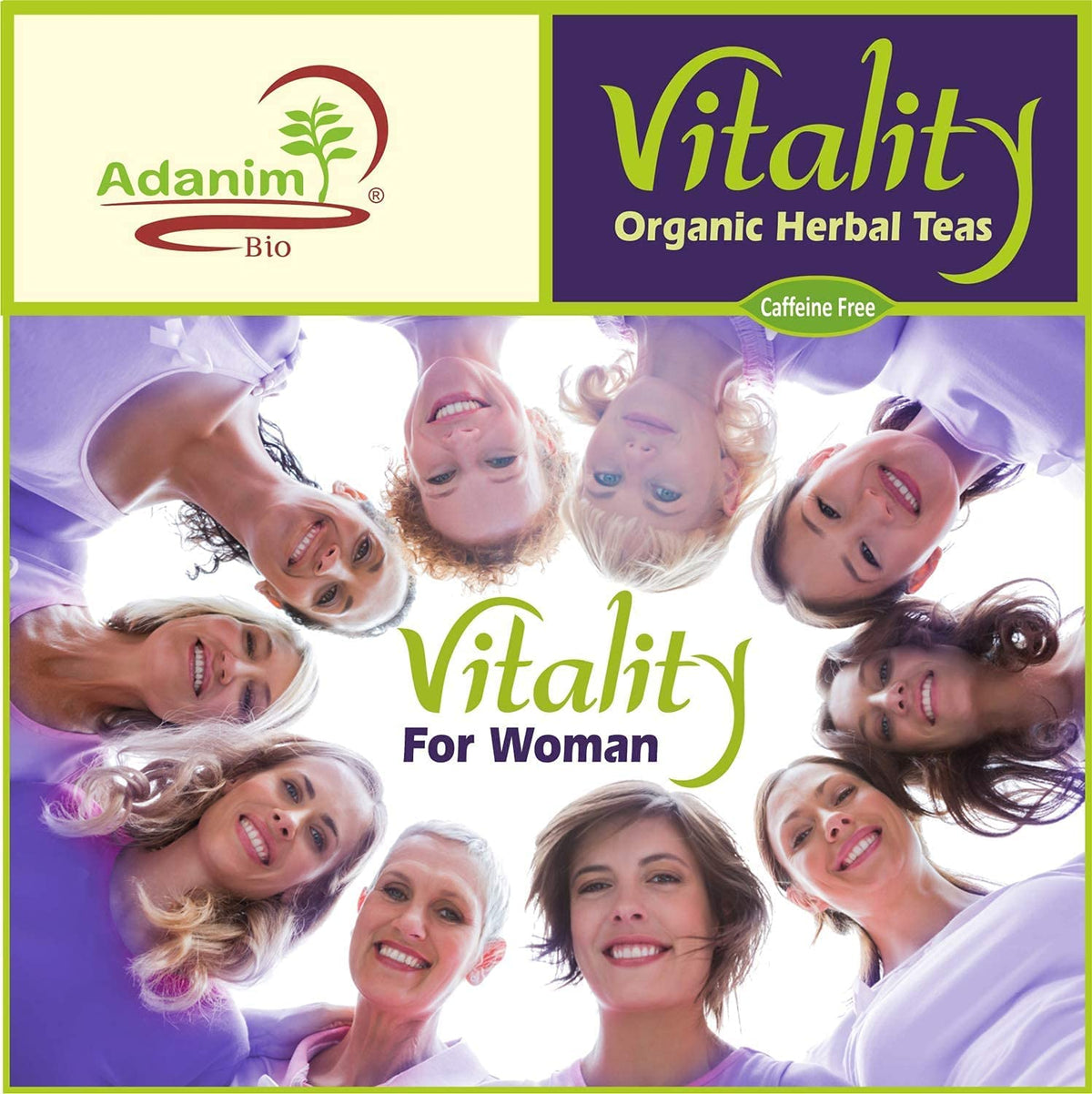 Adanim Bio Vitality Organic Herbal Tea Sampler Gift Box Caffeine Free 8 Unique Flavors for Tea Lovers 64 Individually Wrapped