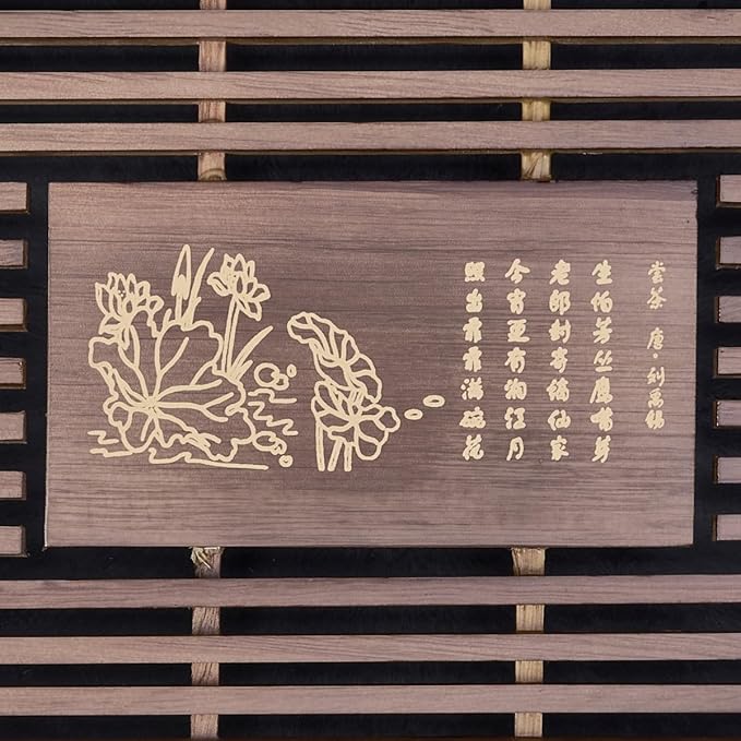 17inch Gungfu Tea Tray Large Wooden Tea Trays with Drainage Water Storage Chassis for Home/Office Kungfu Tea Set Tray (Brown A)