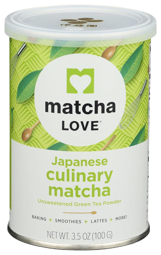 Matcha Love Culinary Matcha 3.5 Ounce Finely Milled Green Tea Leaves, Japanese Style Matcha Powder