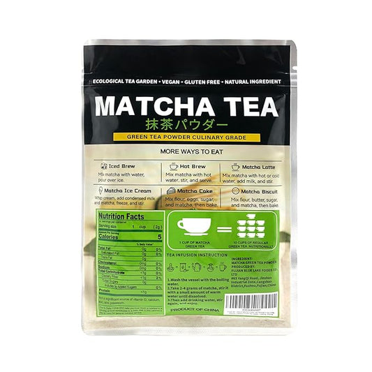 TIAN HU SHAN Matcha Green Tea Powder 3.5oz/100g, Pure Matcha Powder Culinary Grade Unsweetened for Lattes, Cooking, Baking, Vegan 100% Natural （Package May Vary)