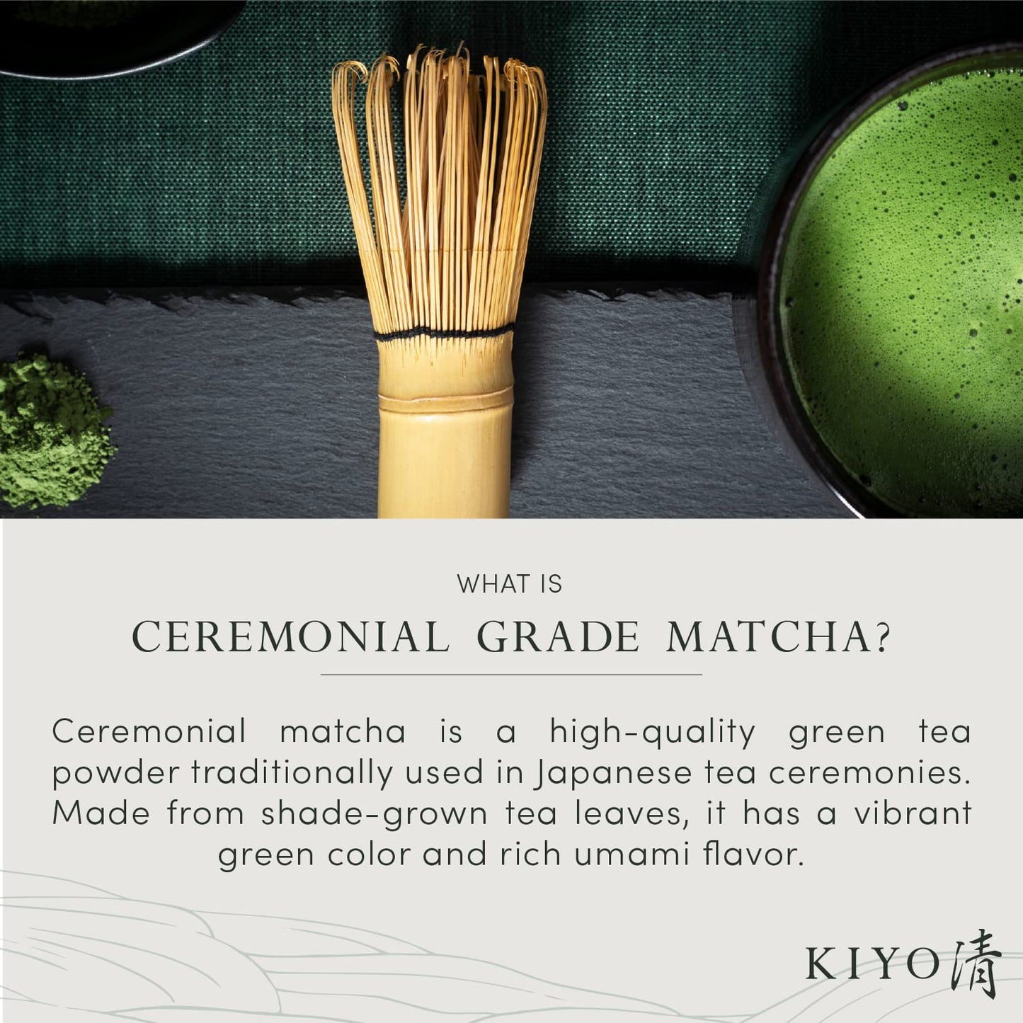 Kiyo Matcha Organic Classic Grade Chiba No Shiro Matcha - Pure Japanese First Harvest Organic Ceremonial Grade Matcha Green Tea Powder from Kagoshima, Japan (40g/1.41oz)