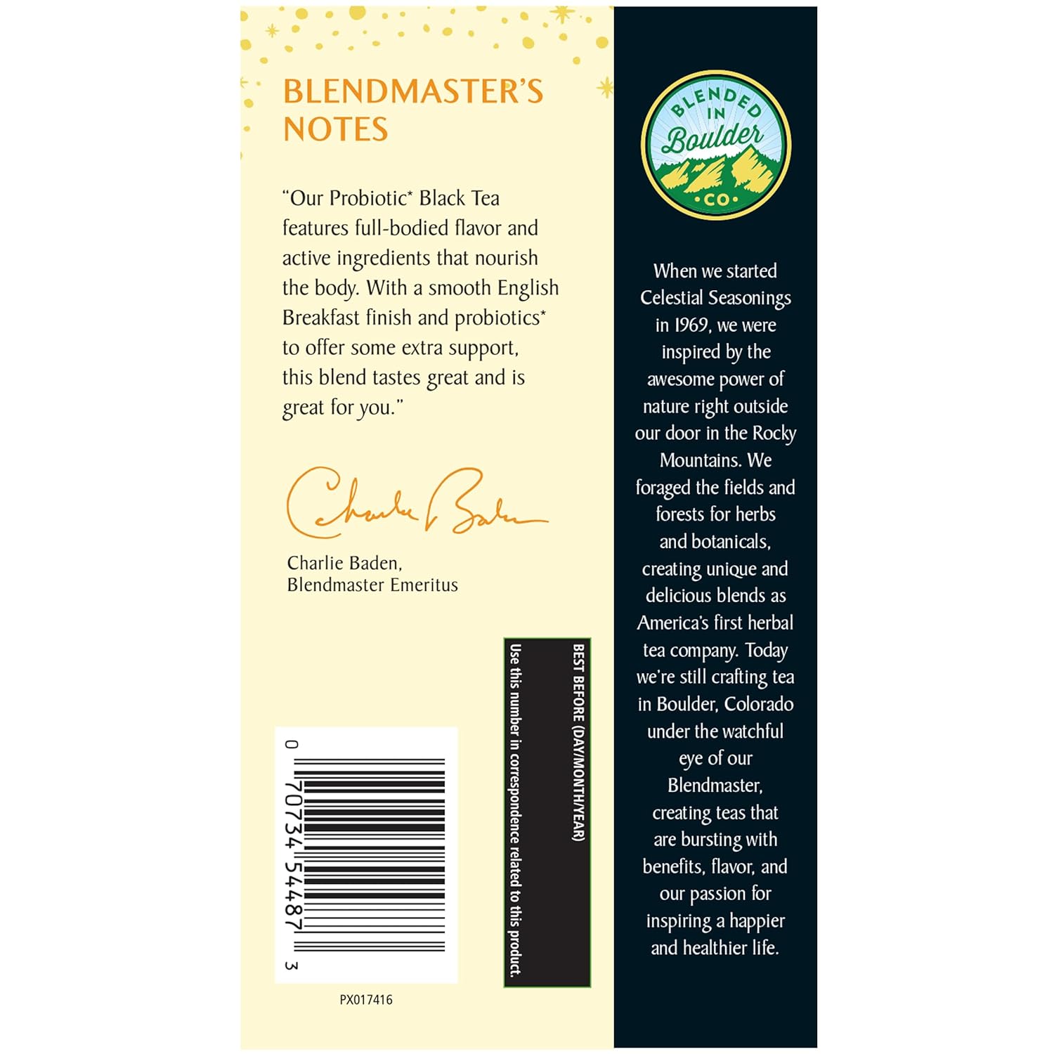 Celestial Seasonings Probiotic English Breakfast Black Tea 16 Count