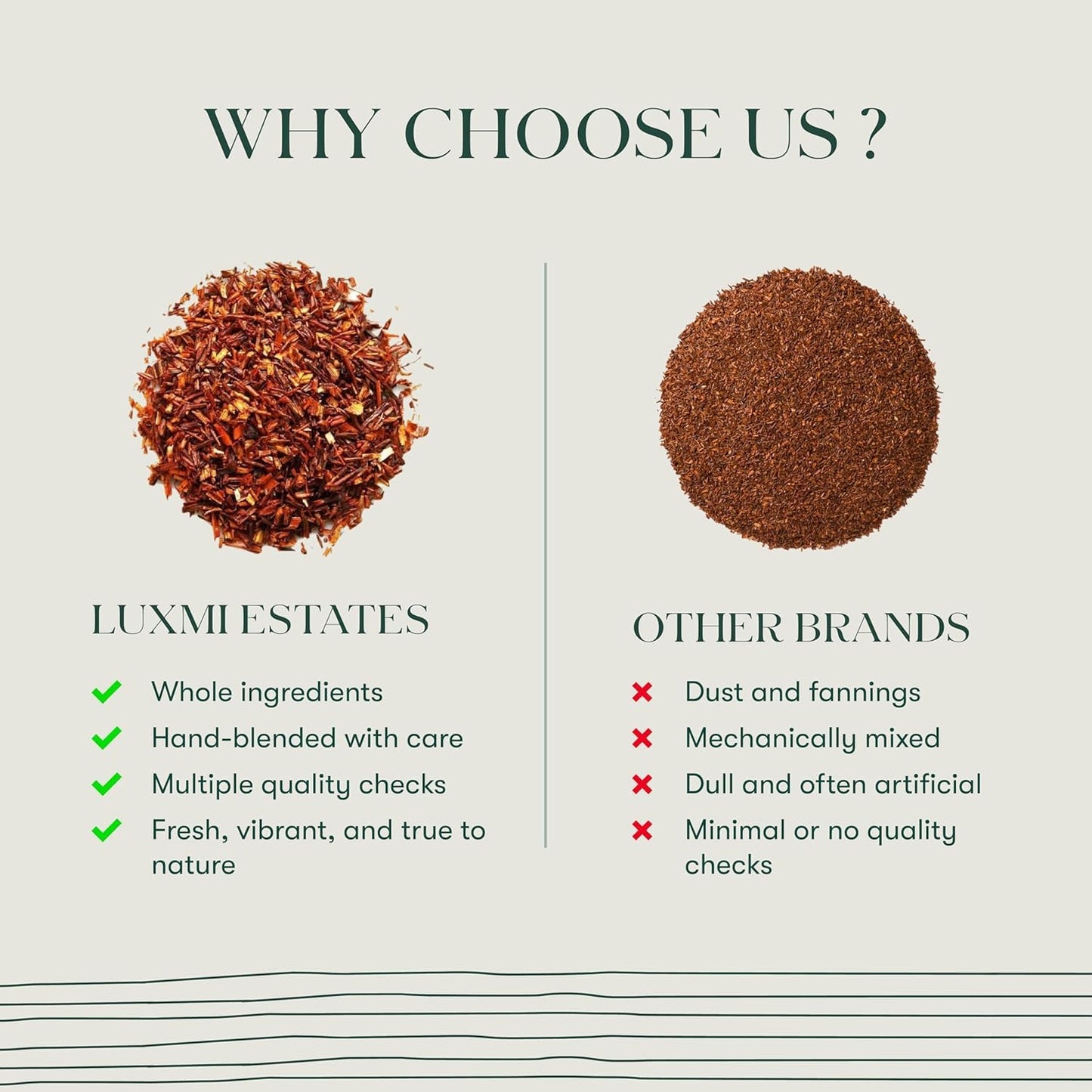 Luxmi Estates Rooibos Chai Herbal Tea, 50 Biodegradable Tea Bags (100g, 3.53oz, 50 Cups) | South African Rooibos with Indian Chai Spices - Cardamom, Cinnamon, Ginger &amp; Cloves | Chai Bulk Pack, Caffeine Free, Vegan