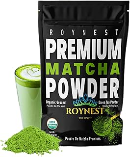 Roynest Premium Certified Organic Matcha Powder – 100% Pure Matcha for Iced Lattes, Smoothies, Cold Drinks & Baking - Clean Energy, Vegan, Non-GMO,- 50g Resealable Pouch